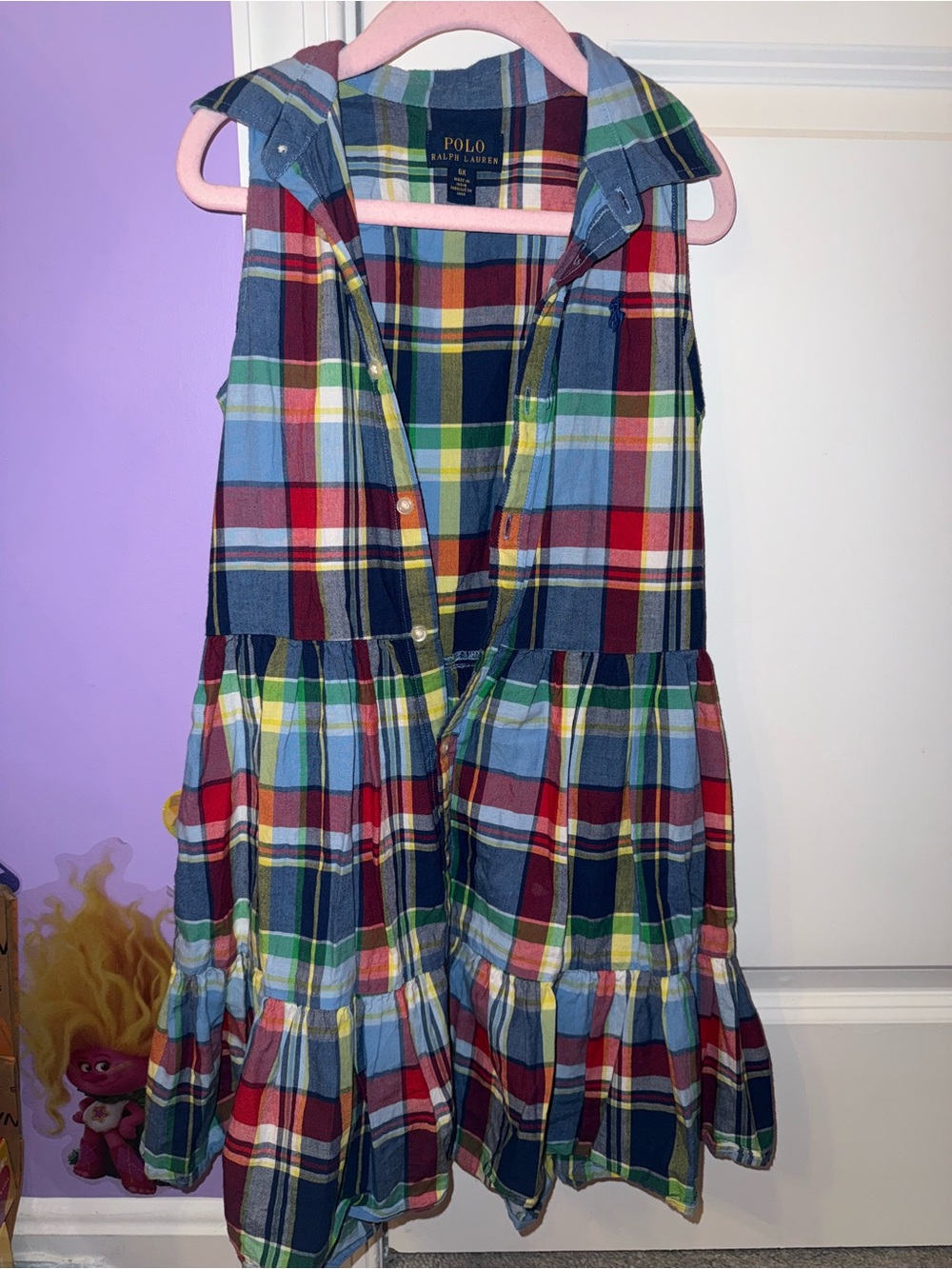 Polo by Ralph Lauren Red, Blue & Green Plaid Sleeveless Dress